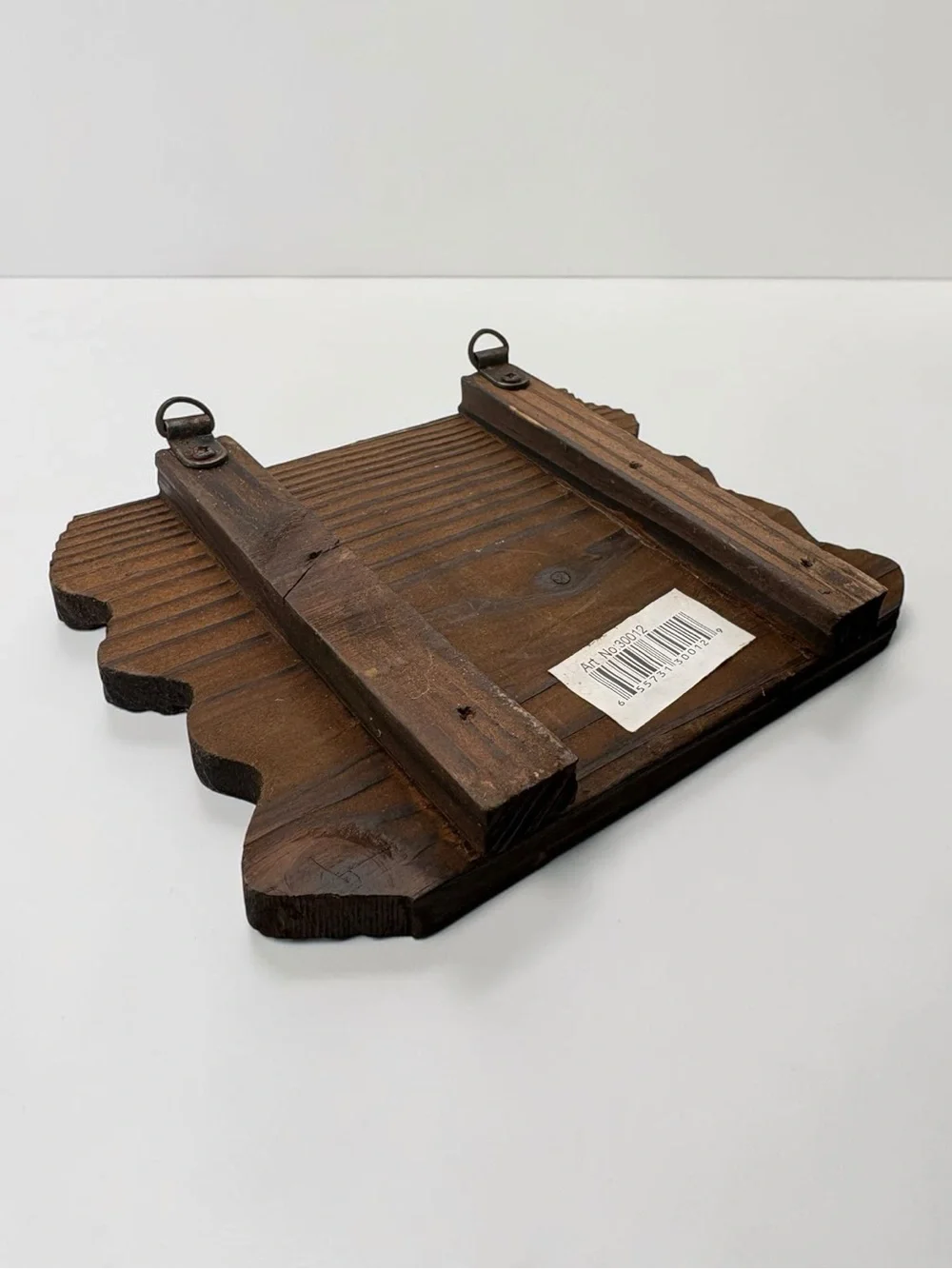 Rustic 1990s Wood Western Cowboy Boot Theme Key Rack with 4 hooks 6 Inch Wide